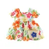 Fille robe bébé bébé filles robe princesse fleur imprime