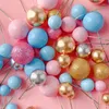 Party Supplies 20PCS Cake Topper Ball Set 2cm-4cm Spheres DIY Christmas Birthday Decoration For Celebrate Wedding Glitter Balls