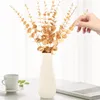 Decorative Flowers Eucalyptus Leaves Branch Artificial Picks Fake Decors Faux Stems Flower Floral Arrangement Gold Wedding Home