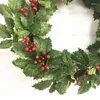 Decorative Flowers Simulated Red Berry Christmas Wreath Artificial Garland American-style Simulation Bouquet