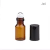 3ml 5ml Rollo de vidrio ámbar en botella Botella de perfume de aceite esencial de viaje con bolas de acero inoxidable Bqbdo