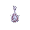 Pendant Necklaces New Victoria Sparkling Luxury Jewelry 925 Sterling Sierrose Gold Fill Drop Water White Topaz Pear Cz Diamond Women P Dhnfd