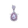 Naszyjniki wisiorek Nowe Victoria musujące luksusowa biżuteria 925 Sterling Sierrose Gold wypełnienie Woda Water White Topaz Pear Cz Diamond Women P Dhnfd