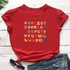 Camisetas femininas Alfabe russo alfândega de algodão cirílico Camisa unissex de verão engraçado Casual Casual Sloga Top Slogan Tee Presente para ela