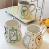 Muggar Luxury Coffee Cup Gift Creative Mug Handmased Ceramic Milk Porslin Cups Table Seary Water For Female Friend 231121