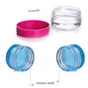 Mini potes de vidro semelhantes 3g 5g potes cosméticos vazios PS potes de creme de fundo redondo com várias cores para escolher Mvibv