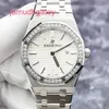 Ap Swiss Luxury Watch Royal Oak Series 67651st Women's Watch Silver Dial Refined Steel Original Diamonds 33mm Quartz Watch Set 19