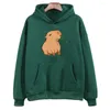 Sweat à capuche imprimé Capybara pour hommes et femmes, sweat-shirt unisexe avec dessin animé Kawaii, pour garçons et filles, à la mode, motif Harajuku