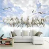 Sfondi cavallo bianco Sfondi 3D paesaggio tridimensionale TV sfondo decorazione murale pittura305U