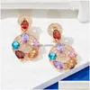 Clip-On Vis Back Backs Boucles d'oreilles Vacances Bijoux de haute qualité Femmes Clips d'oreille ronds colorés Beautif Accessoires de fête d'anniversaire Drop Dh72W