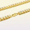 Chaîne en or 1 rangée de diamants simulés Chaîne de collier hiphop 18 pouces 20 pouces 24 pouces 30 pouces Hip Hop Mens Gold Tone Iced QylrhM Luckyhat4523350