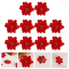 Flores decorativas 10 PCS Decorações artificiais de Natal ao ar livre Pp Plástico Home Xmas Guirlandas Grinalda