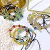 Strand 5 pièces mode coloré oeil de dinde Bracelets pour filles perles d'or Bracelet conception à la main macramé