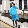 Imperméables imperméables réutilisables femmes vêtements de pluie hommes poncho impénétrable Eva veste de pluie en plastique mode ER à capuche Capa de Chuva Drop Delive Dhodb