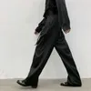 Herrbyxor 2023 Hög midjebälte Silkstil Lös casual bred benbyxa Male Vintage Fashion Harem Trousers Retro