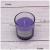 Candele Aromaterapia Tazza di vetro Candela Romantico San Valentino Compleanno Festival Decorativo per la casa Profumato Paraffina Viola Magnolia Goccia Del Dhecv