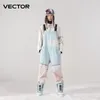 Skiing Pants VECTOR Thick Men Women Ski Pants Straight Overalls Jumpsuit Skiing Bib Waterproof Winter Warm Windproof Outdoor Sports Snowboard 231122