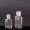 30ml 60ml Empty PET plastic bottle with flip cap transparent square shape bottle for makeup fluid disposable hand sanitizer gel Ntpml