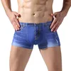 Unterhosen Herren Imitation Jeans Baumwolle Sexy Mid Waist Boxer für Teenager Mode Groß