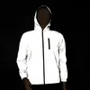 Men's Jackets Spring Autumn Man Hooded Unisex Outdoor Running Windbreaker 3M Safety Reflective For MenMen's