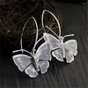 Dangle Earrings Exquisite Antique Silver Color Butterfly Drop For Women Jewelry