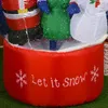 Julleksak Uppblåsbar dekoration Santa Claus Snowman Air Balloon Led Light Snow Toy Year Party 231122