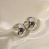 Boucles d'oreilles Youthway boule d'or demi-ronde Chunky C creux femmes 18K PVD plaqué élégant Bijoux d'été Bijoux