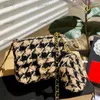 Yünlü çanta moda kadın omuz çantası 17cm tüvit çift altın donanım metal snap lüks el çantası matelasse zincir crossbody crossbod anne çanta çantası sacoche makyaj çantaları