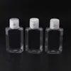 30ml 60ml Empty PET plastic bottle with flip cap transparent square shape bottle for makeup fluid disposable hand sanitizer gel Ntpml