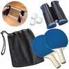 Ensemble de tennis de table rétractable portable 190 cm Table en plastique Kit de filet à mailles solides Support de filet Remplacer le kit Raquettes de ping-pong jouant 4 T19310i