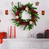 Декоративные цветы Рождественский венок из сосновых иголок из шишек Зимний подвесной подвесной орнамент для стены передней двери T5EF