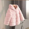 Jackets 210 Years Kid Girls Faux Fur Coat Clothing Autumn Winter Children's CottonPadded Coat Imitation Rabbit Fur Jacket Girls TZ292 231122