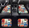 Car Floor Mats Seamless with Cars Buses trams and Others Means of Transport Can be Carpet Floor Mats for Cars