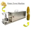 Full Automatic Tornado Potato Tower Maker Potato Spiral Cutter Machine Rostfritt stål Twisted Carrot Potato Chip Tower Machine