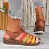 Sandales dames chaussures en vente 2023 mode romaine femmes été femmes Baotou marche rétro antidérapant coin plage