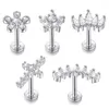 Ohrstecker 316L Stahl Glänzender Blumen-Tragus-Ohrring mit Innengewinde-Schraube Ohrschmuck 1 Stück