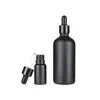 Matte Black Glass Essential Oil Bottles Eye Dropper Bottle with Shiny Anodized Aluminum Cap 5ml 10ml 15ml 30ml 50ml 100ml Uhmhd