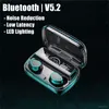 TWS Bluetooth Wireless Earphone Buller Reduction Hörlurar Sport Stereo Earbuds Vattentät spel Headset Nytt Long Standby