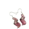 Boucles d'oreilles pendantes en verre de Murano violet de Style chinois, 6 paires, pendentif rétro fait à la main, bijoux à motif en spirale pour femme