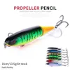 NEWUP 8 pezzi elica trattore esca da pesca 13 5g 10 cm esca dura esca galleggiante matita per acqua all'aperto Topwater Whopper Plopper pesca283e