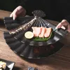 Dishes Plates Japanese-style Commercial Dishes Sashimi Sushi Roast Meat Barbecue Fan Teppanyaki Roast Bird Lantern and Wind Plate 231121