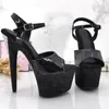 Sandals LAIJIANJINXIA 17CM/7inches Pu Upper Fashion Sexy Exotic High Heel Platform Party Women Pole Dance Shoes 007