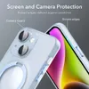 Support magnétique pour iPhone 11, 13, 12, 14Pro Max, compatible avec Magsafe, chargement sans fil, coque transparente avec film de lentille en verre