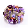 Bracelets de charme Colorf Bracelet Charms Bohème Fleur Bijoux Filles Mode Perles Ethniques Bracelets Pour Femme Vintage Mtilayer Wrap Be Dh3Cn