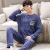 Męska odzież sutowa bawełniana piżama dla mężczyzn Koreańska moda nocna odzież nocna PJS plus size 3xl domowy garnitur męski pijamas śpiące topy ubrania homme