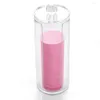 Boîtes de rangement 2pcs avec couvercle porte-tampon de coton cosmétique chouchou transparent organisateur de maquillage rond distributeur de vanité salle de bains moderne