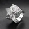 Projektant biżuterii Hotsale Fabryka niestandardowa luksusowa biżuteria 925 Srebrny vvs moissanite diamentowy hip hop pierścień gwiazda mrożona na literę