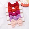 Hair Accessories 5Pcs/Set Cute Nylon Macaron Color Bows Headband For Kids Girls Sweet Bowknot Elastic Hairband Headwear Set Gift