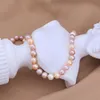 Collier de perles de ciel d'eau douce naturelles roses, bijoux fins, collier de perles unisexe