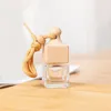 8ml Empty Clear Glass Car Perfume Bottles Air Freshener Bottle with Wood Screw Cap Hang String for Decorations Muusb